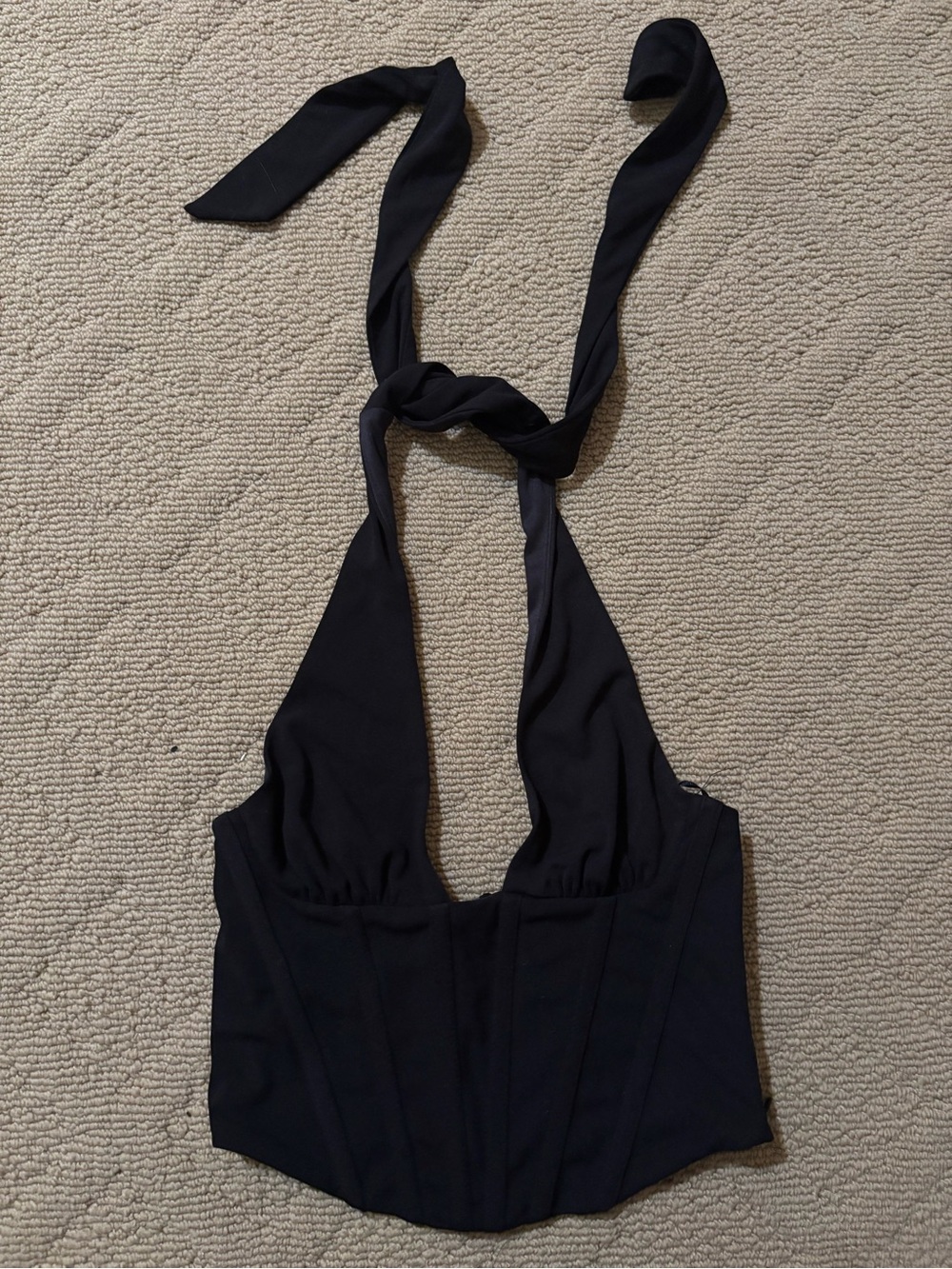 Zara Black Halter Corset Top